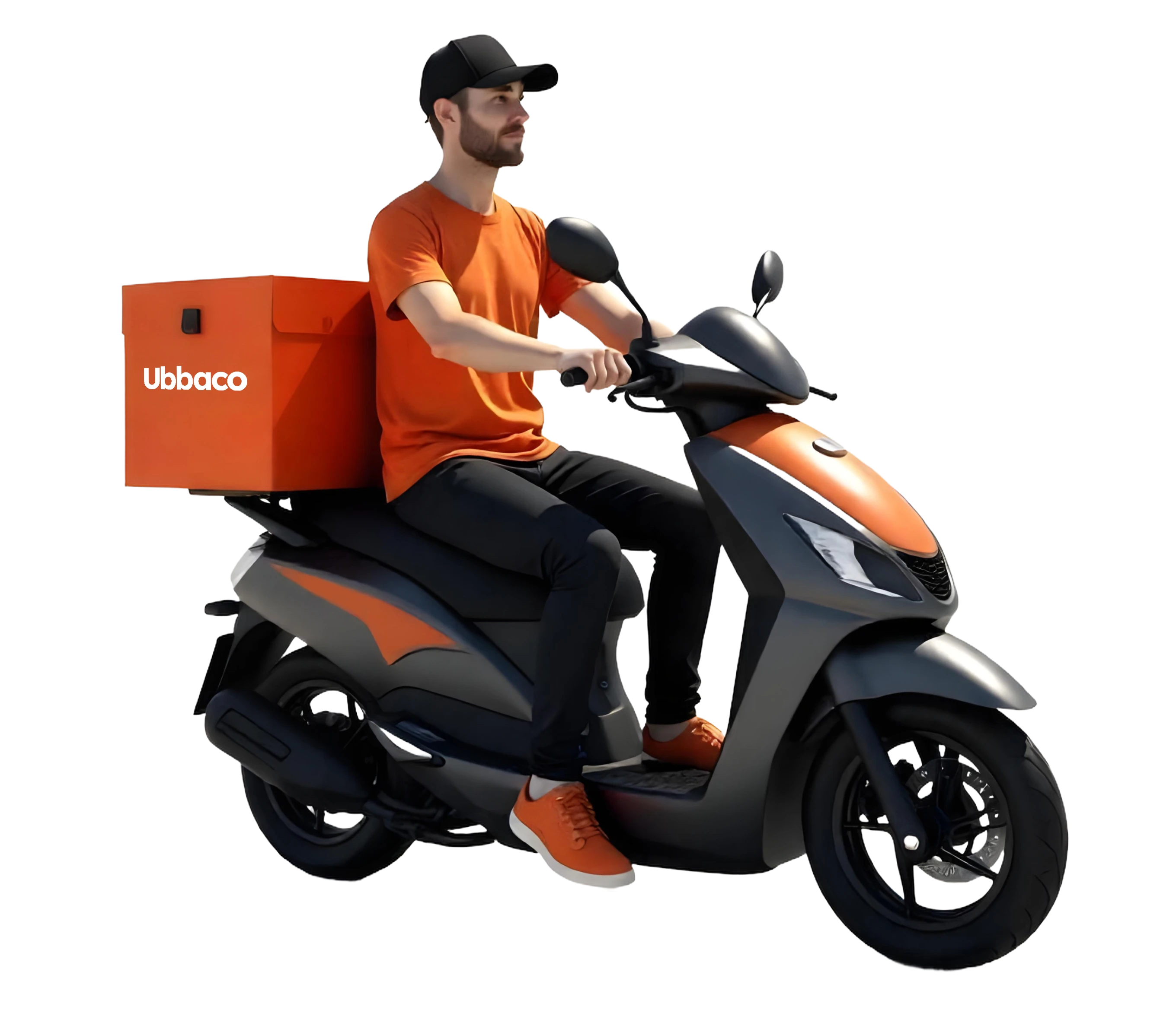 Delivery bike moving across the screen